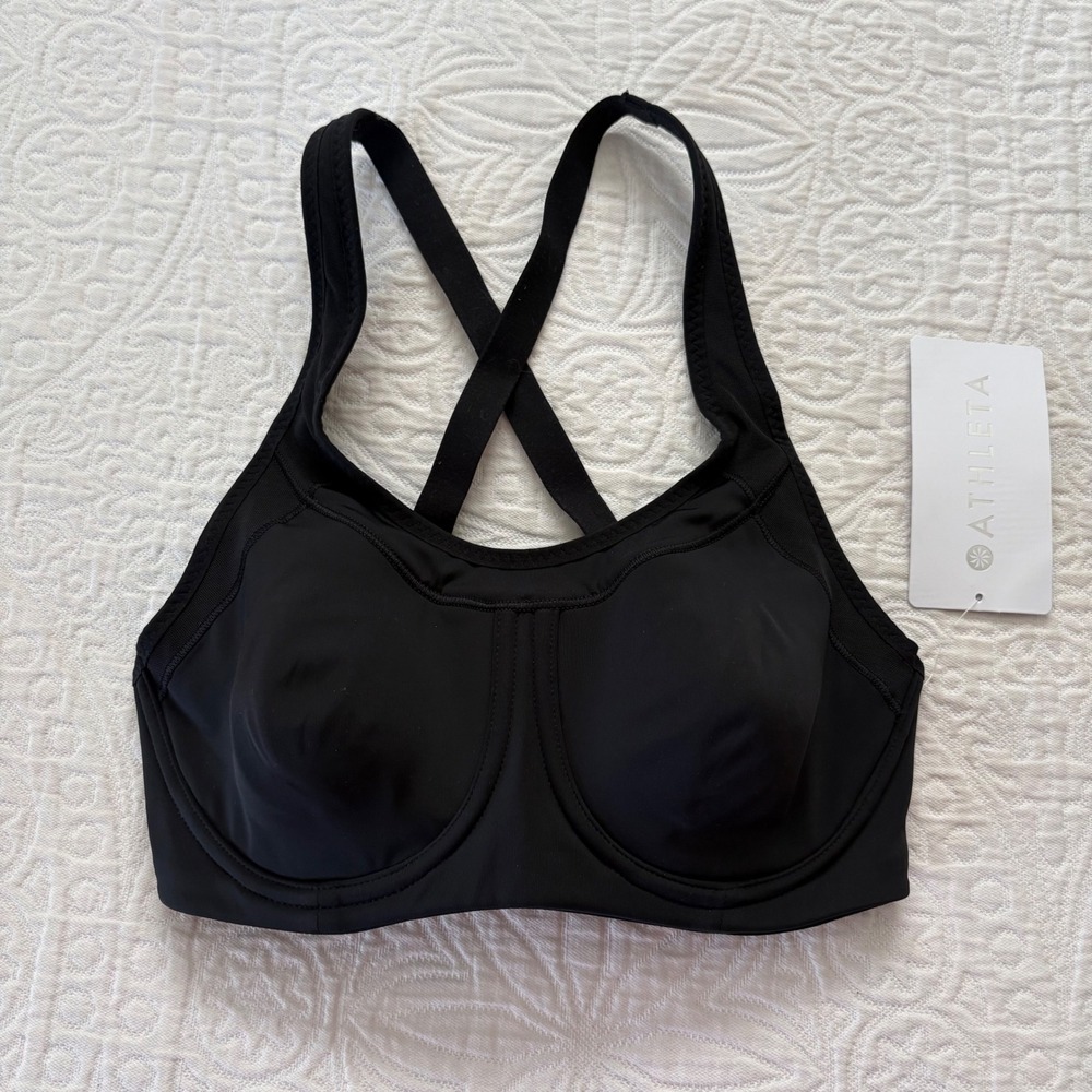Athleta High Intensity Activewear Glory Bra in Black 32C